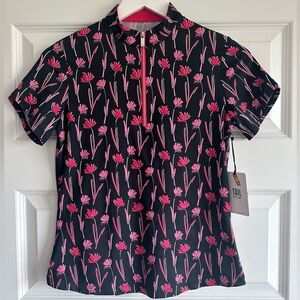 Tail Women's Short Sleeve Mock Neck Tulip Golf Polo